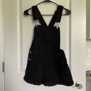 Black jean overalls shorts